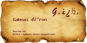 Gabnai Áron névjegykártya